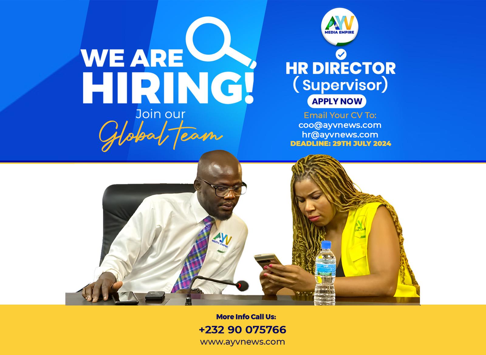 Job Vacancy: HR DIRECTOR (Supervisor)